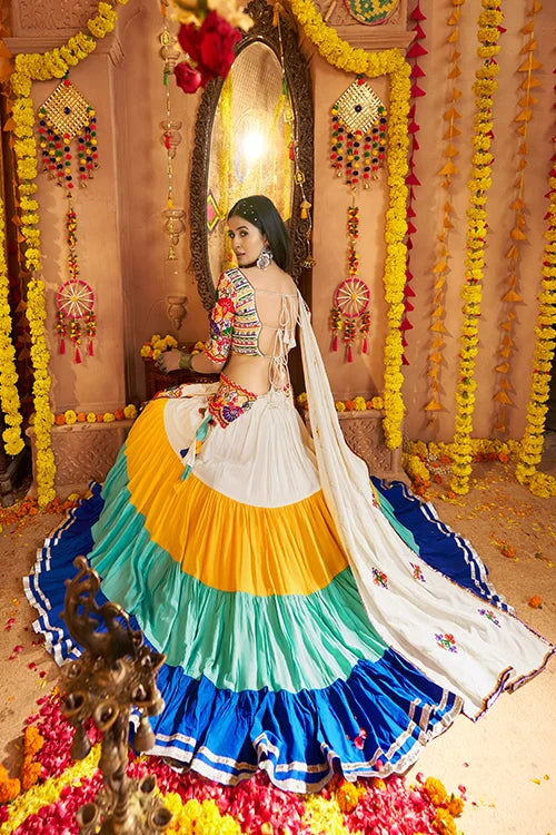 Multi Color Vibrant Chaniya Choli For Garba Night