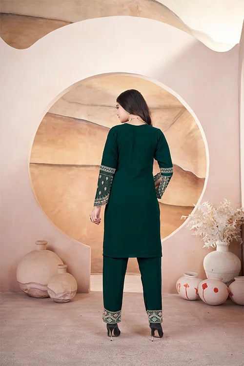 Green Embroidered Georgette Pakistani Suit for Women