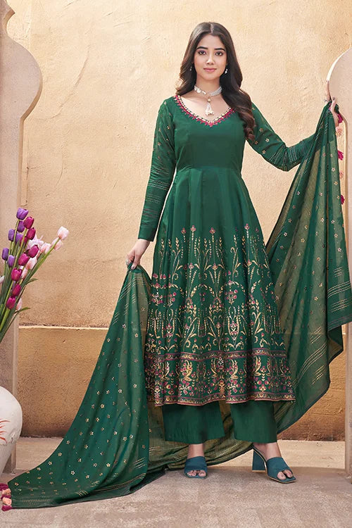 Shop Now Green Mirror Work Designer Salwar Suit