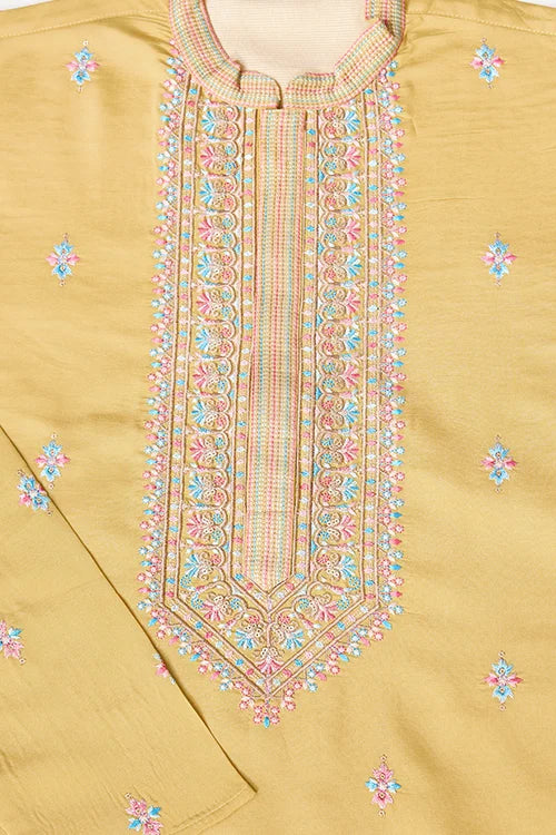 Trending Yellow Haldi Ceremony Koti Kurta for Men