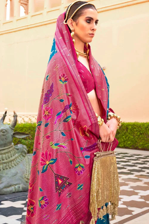 Marvellous Pithani Printed Silk Saree With Fancy Blouse