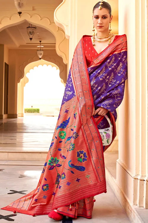Royal Patola Silk Saree With Printed Blouse
