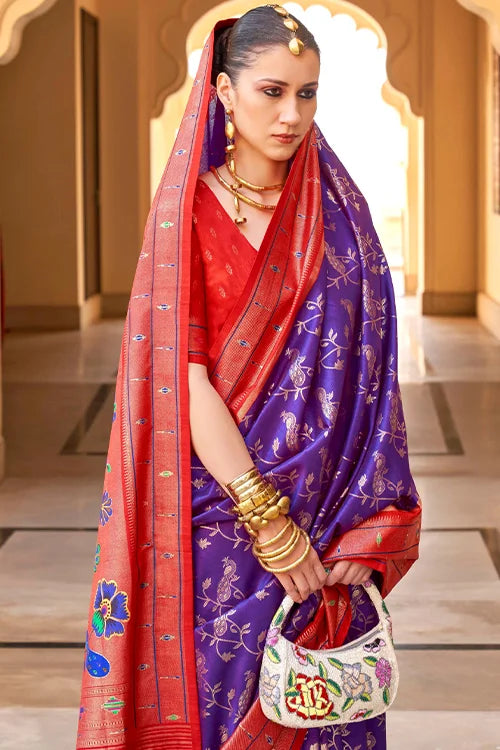 Royal Patola Silk Saree With Printed Blouse