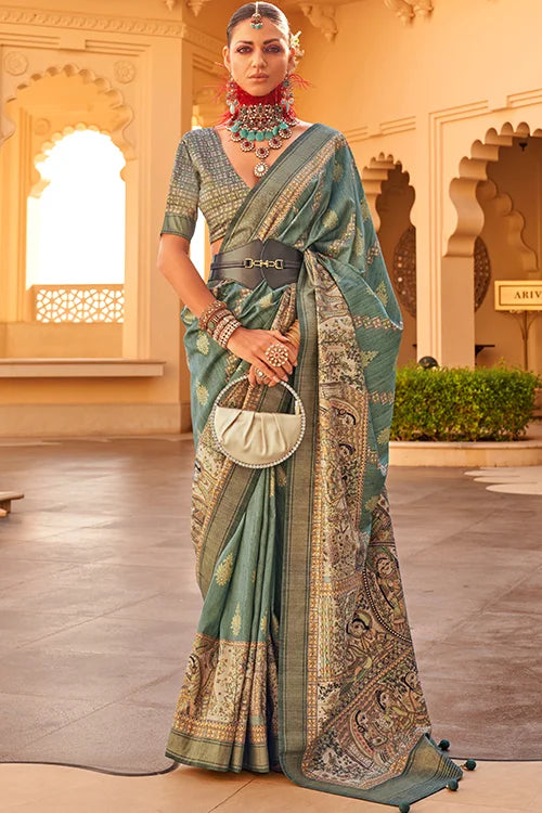 Festival Wear Silk Patola Saree With Printed Blouse