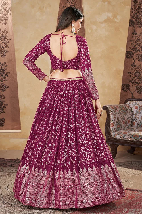 Wedding Collection For Women Wear Lehenga Choli With Dupatta Deep Pink Colour