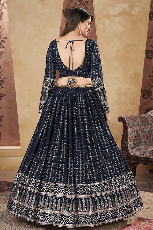 Georgette Lehenga Choli With Dupatta Women Collection