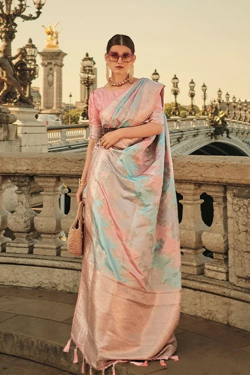 Banarasi Satin Silk Saree with Unstitched Blouse Elegant & Stylish