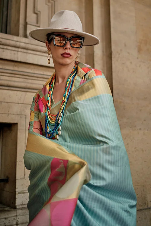 Indian Festival Season For Women Saree Collection With Unstitched Blouse Piece