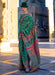 Silk Organza Casual Saree In Green With Digital Print Work