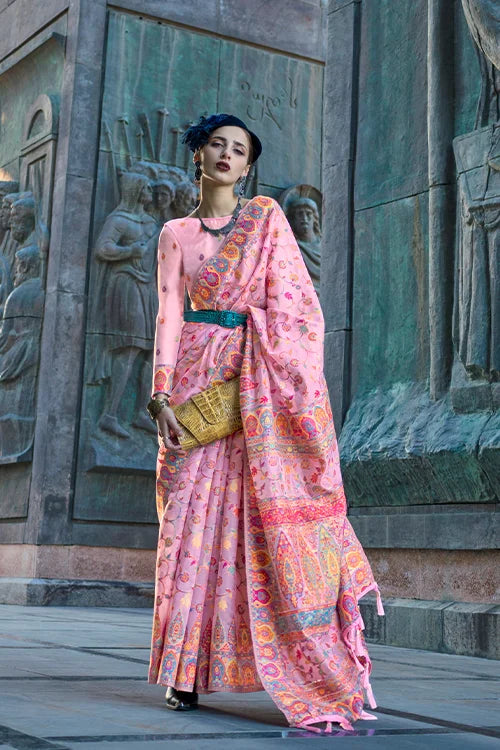 Shubhkala Printed Saree With Unstitched Blouse Majestic Colour