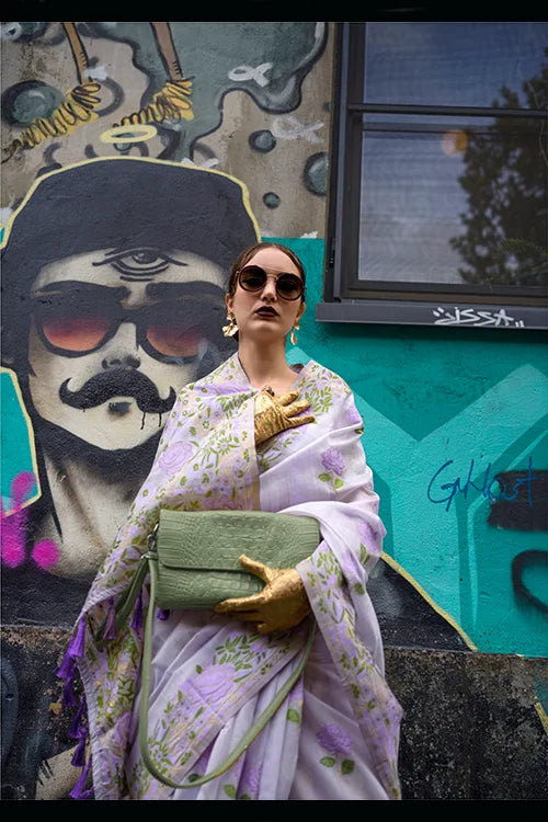 Festival Collection For Women Wear Silk Saree With Unstitched Blouse Piece