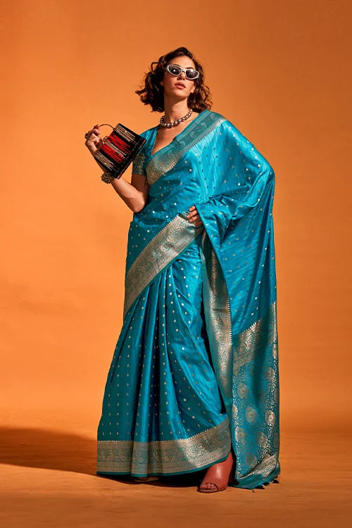 Designer Latest Women Saree With Unstitched Blouse Piece At Shubhkala Fashion