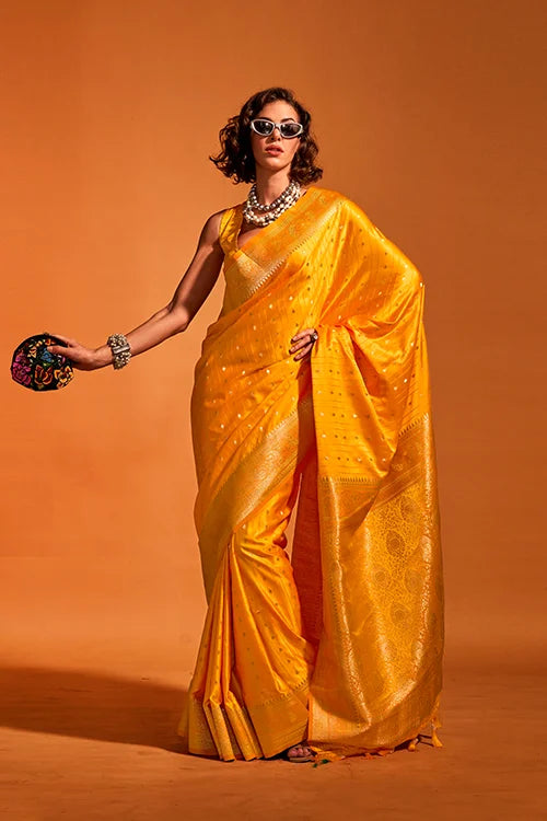 Designer Saree With Unstitched Blouse Piece At Shubhkala Fashion