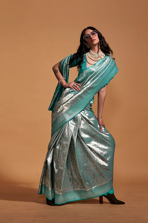 Indian Women Collection New Silk Saree With Unstitched Blouse Piece