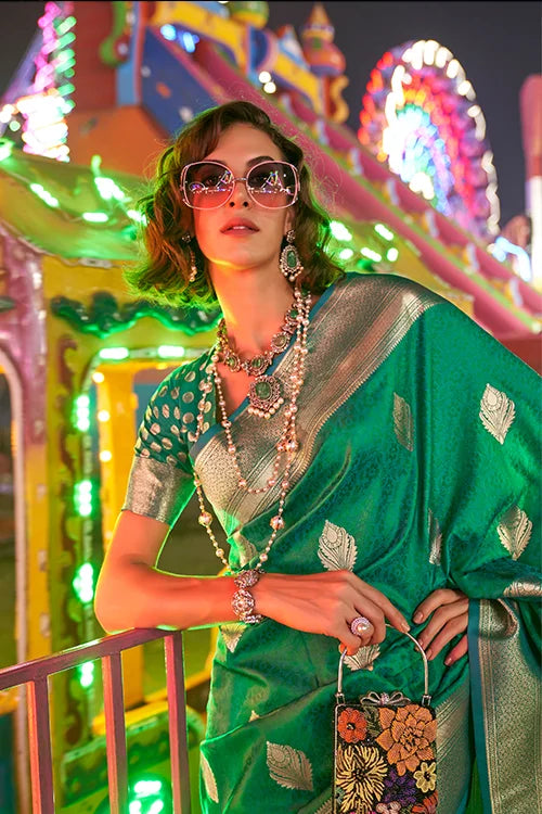 Indian Women Wear Collection For Saree With Unstitched Blouse Piece