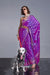 Buy Online Purple Woven Handloom Silk Classic Saree With Blouse Piece