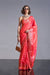 Woven Zari Coral Pink Silk Light Weight Handloom Saree