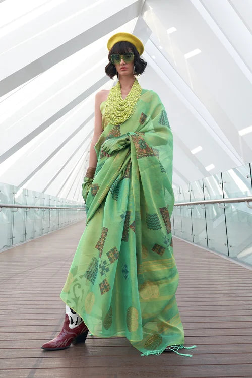 Wedding Festival Handloom Satin Silk Saree With Blouse Piece