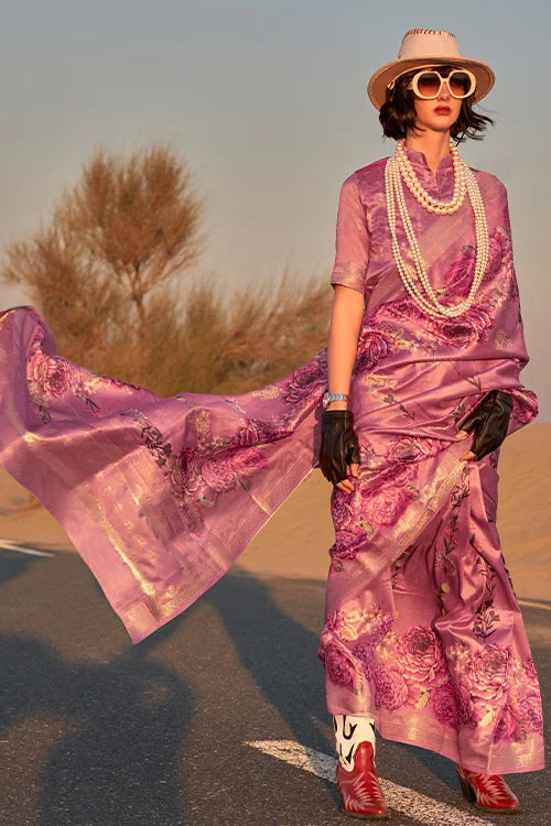 New Collection For Woven Saree With Blouse Piece At Shubhkala