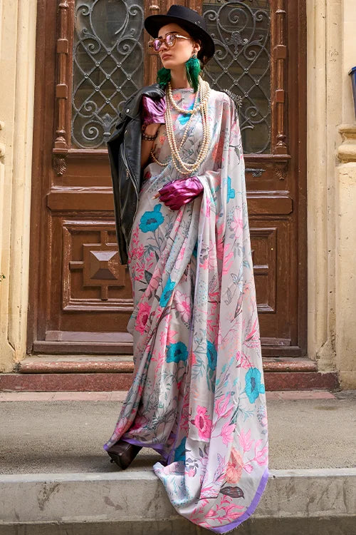 Wedding Festival Collection Soft Satin Silk Saree With Blouse