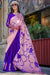 Stunning Pink & Purple Designer Satin Silk Saree With Unstitched Blouse