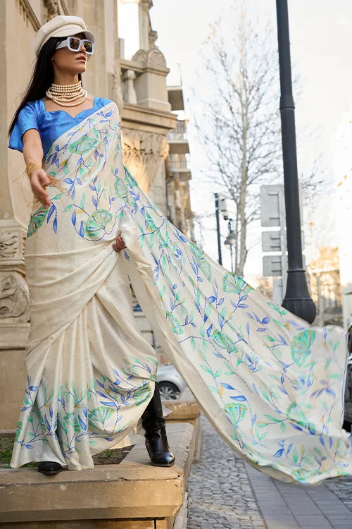 Buy Latest New Colection For Woven Satin Silk Saree With Blouse Piece