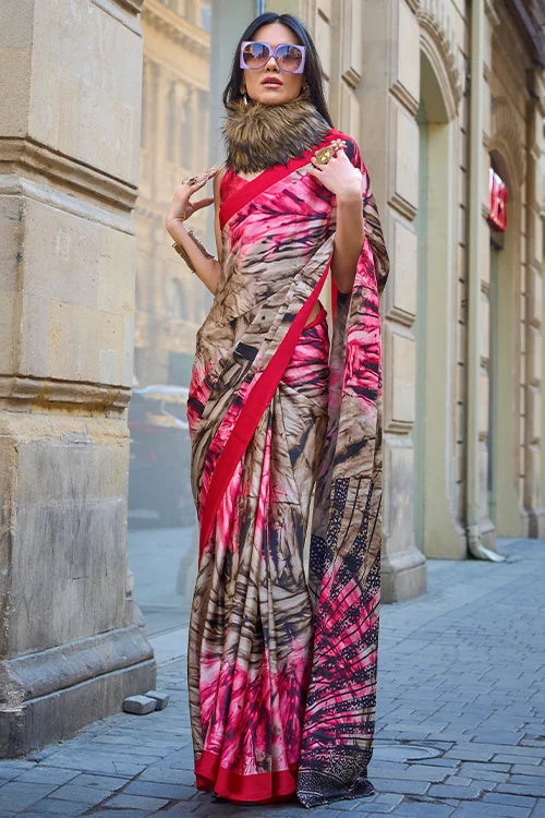 Classic Handloom Weaving Satin Silk Saree With Blouse Piece At Shubhkala Fashion
