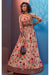 Peach Natural Crepe Print With Sequince Embroidered Work Long Gown