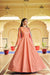 Peach Cotton Sequince Embroidered Anarkali Gown