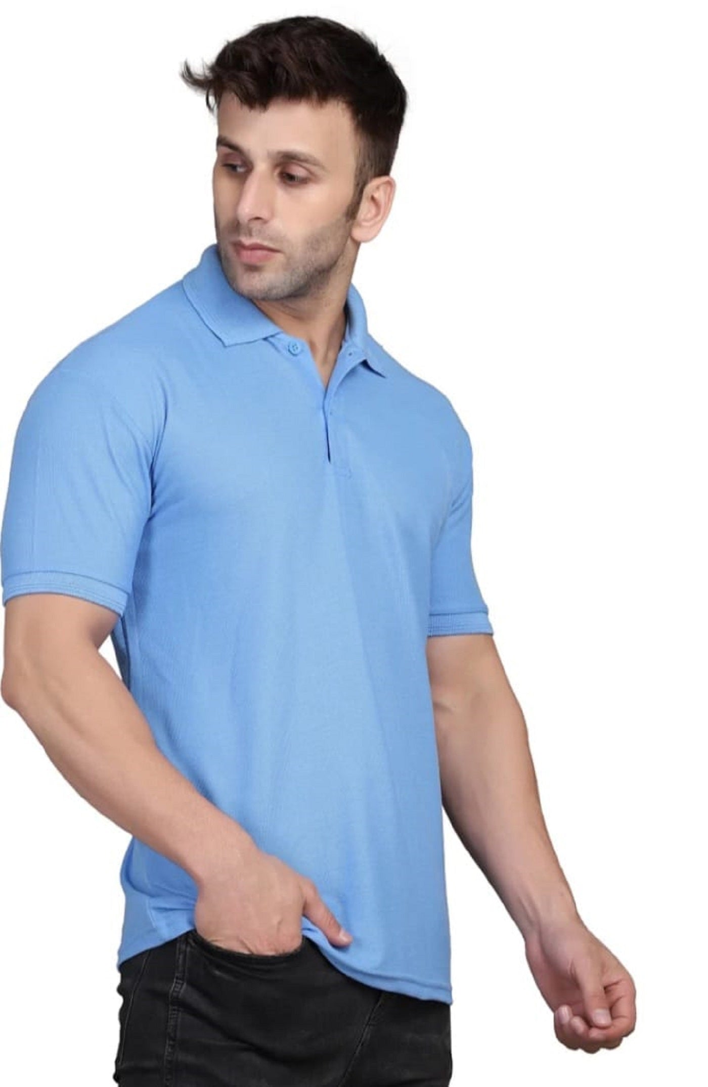 Men's Half Sleeves Polo Neck T-shirt