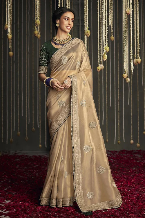 Wonderful Women Collection Party Wear Saree With Blouse Piece  At Shubhkala Fashion