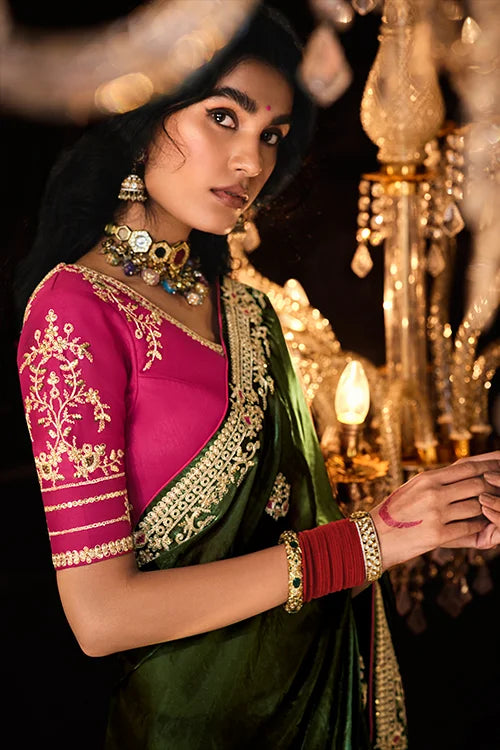 Designer Wedding Collection For Beautiful Woven Saree With Blouse