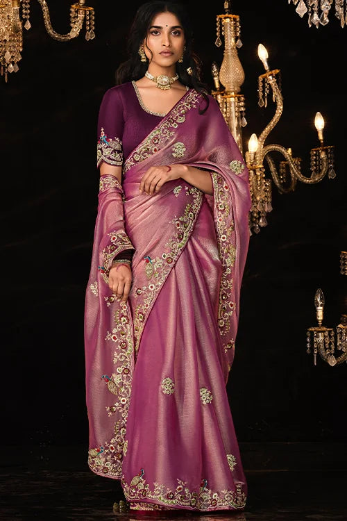 Latest Wedding Colelction For Woven Wear Saree With Designer Blouse