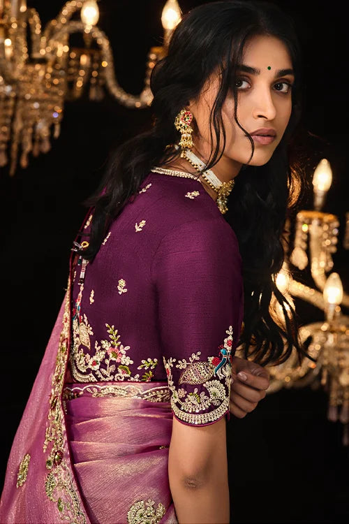 Latest Wedding Colelction For Woven Wear Saree With Designer Blouse