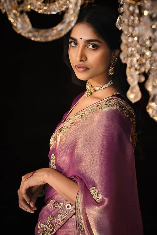 Latest Wedding Colelction For Woven Wear Saree With Designer Blouse