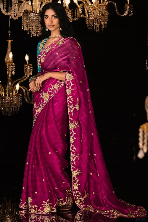 Riveting Fancy Fabric Wedding Trendy Saree With Fancy Blouse