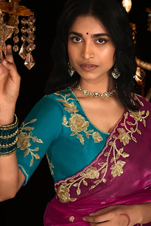 Riveting Fancy Fabric Wedding Trendy Saree With Fancy Blouse