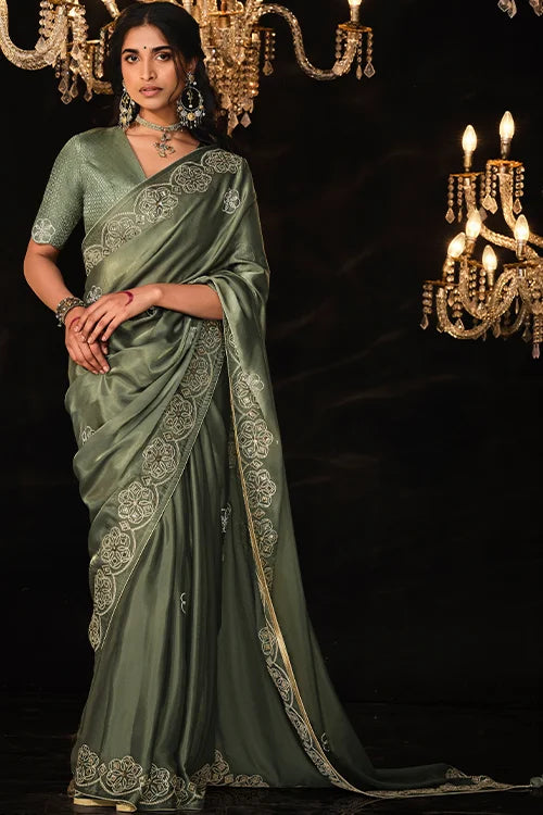 Enchanting Swarowski Function Wear Wholsale Designer Saree With Blouse Piece