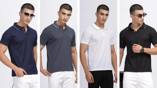 Men's Solid Half Sleeves Polo Neck T-Shirt (Pack of 4)