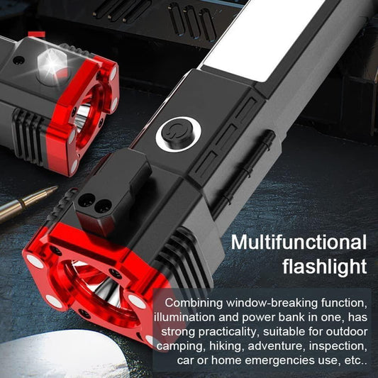 Emergency LED Flashlights With Power Bank And Safety Hammer