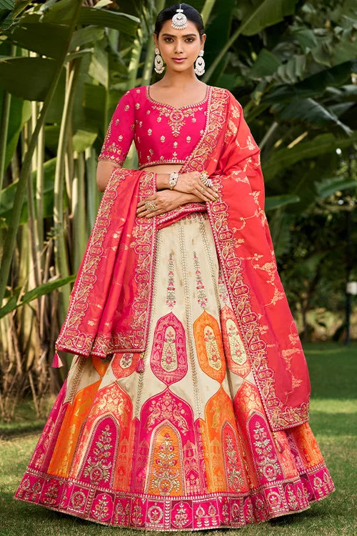 Wedding  Woven Designer Chaniya Choli With Dupatta At Shubhkala Fashion