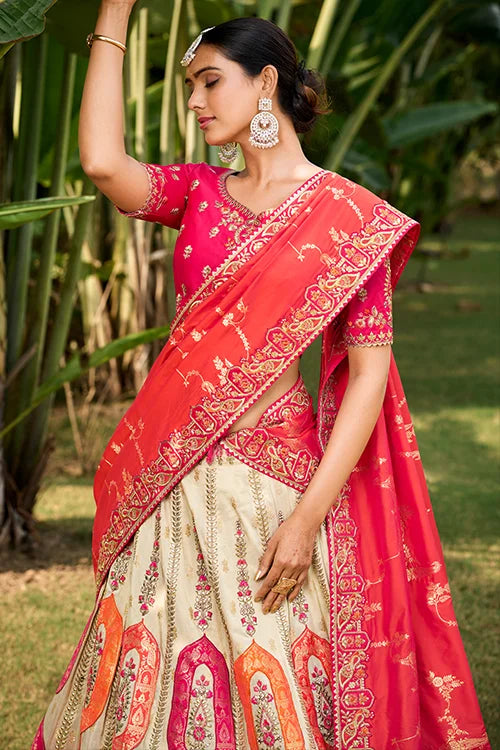 Wedding  Woven Designer Chaniya Choli With Dupatta At Shubhkala Fashion