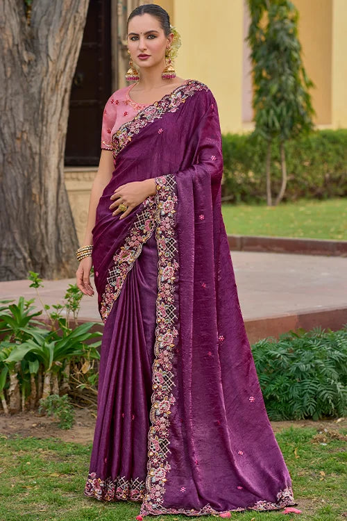 Wedding Collection For Women Designer Saree With Handwork Blouse