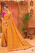 Fascinating Yellow Banarasi Silk With Diamond Heavy Mirror Work Saree With Blouse