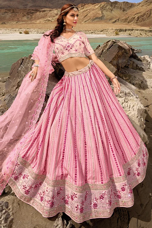 Gorgeous Pink Lehenga Choli for Woman's Wear