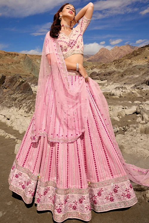 Gorgeous Pink Lehenga Choli for Woman's Wear