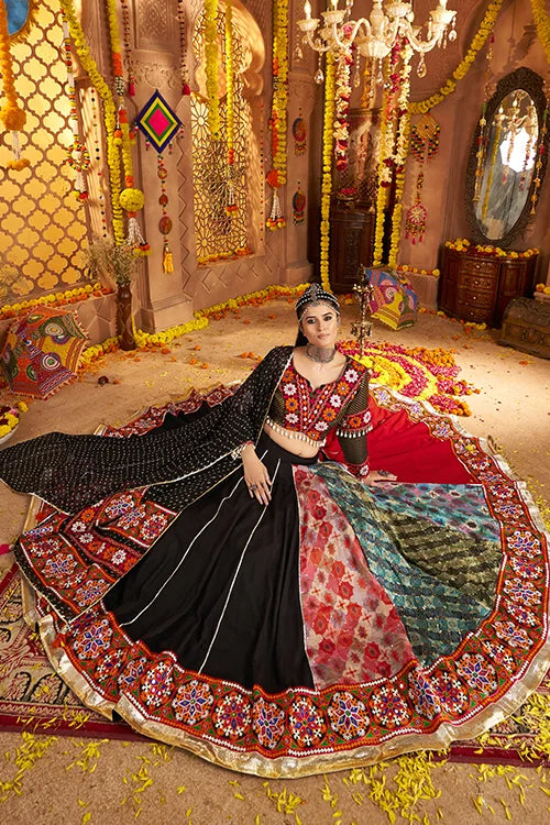 Elegant Black Navratri Ghagra Choli Design for Women