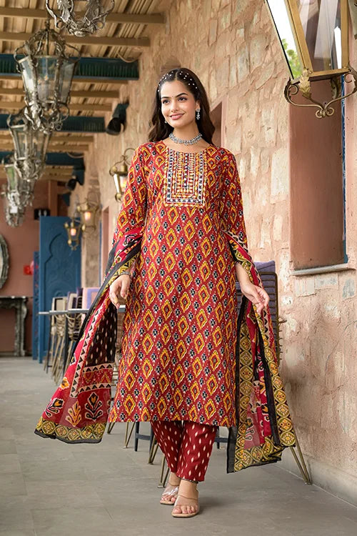 Ready-to-Wear Designer Kurti Set with Chanderi Dupatta