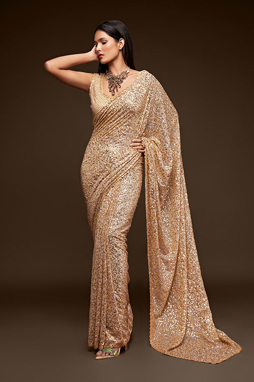 New Exclusive Party Wear Georgette Sequence work Saree Collection