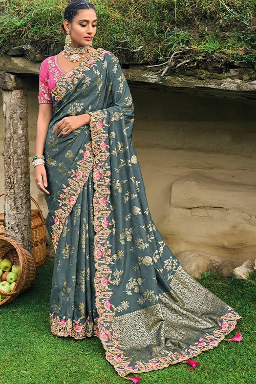 Art Silk Weaving Banarasi Saree with Banglori Blouse